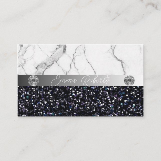 Silver Black Diamond Coach Business Card (Front)