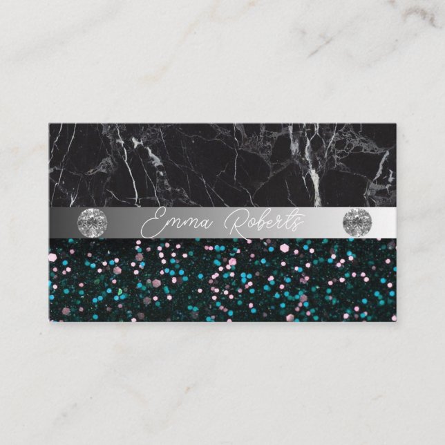 Silver Black Diamond Coach Business Card (Front)
