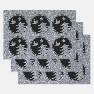 Silver Black Dove Christmas Tree 