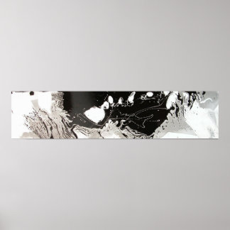 Silver Black Drip Poster