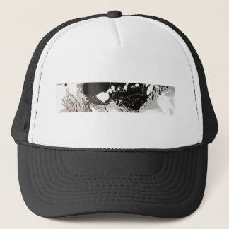 Silver Black Drip Trucker Hat