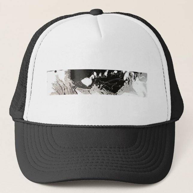 Silver Black Drip Trucker Hat (Front)
