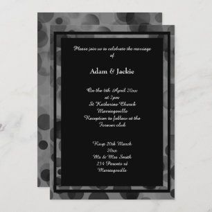 SILVER BLACK EELEGANT BOKEH DESIGN LAYER WEDDING INVITATION