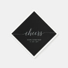 Silver & Black Elegant Stylish Lettering Cheers
