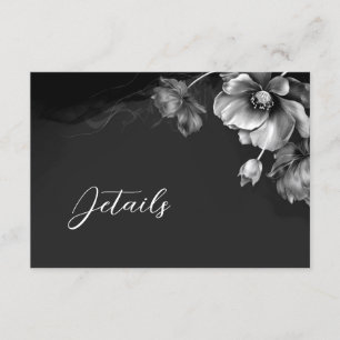 Silver Black Floral Details Enclosure Card