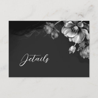 Silver Black Floral Details Enclosure Card