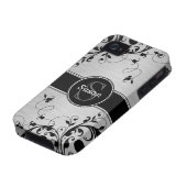 Silver Black Floral Swirls iPhone 4 Case-Mate Case-Mate iPhone Case (Bottom)