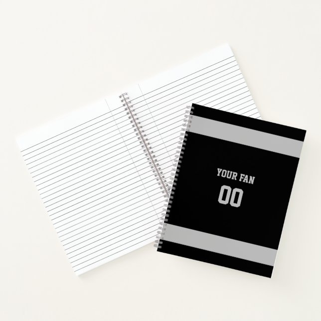 Silver & Black Football Team Spiral Notebook (Inside)