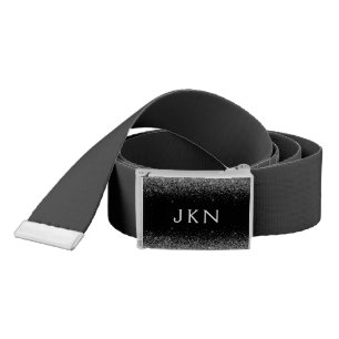 Silver Black Glitter Monogram Girly Name Initials Belt