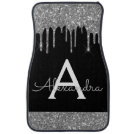 Silver Black Glitter Sparkle Monogram Car Floor Ma Car Floor Mat Silver Black Glitter Sparkle Monogram Car Floor Ma Car Floor Mat