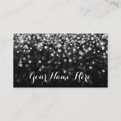 Silver Black Hollywood Glitz Glam Place Card Business Card Templates