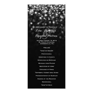 Silver Black Hollywood Glitz Glam Wedding Program