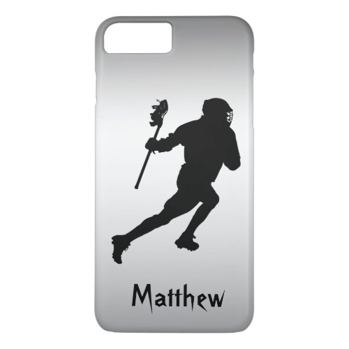 Silver Black Lacrosse Sports iPhone 87 Plus Case