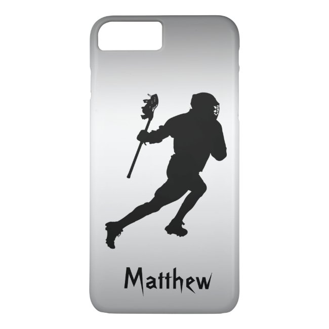 Silver Black Lacrosse Sports iPhone 8/7 Plus Case