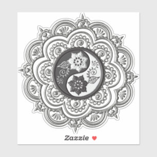 Silver & Black Mandala Sticker