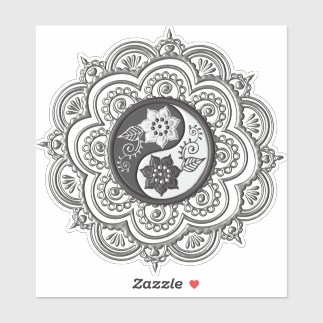 Silver & Black Mandala Sticker (Sheet)