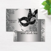 Silver Black Masquerade Party Admission Tickets (Desk)