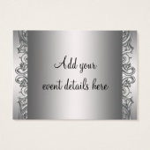 Silver Black Masquerade Party Admission Tickets (Back)