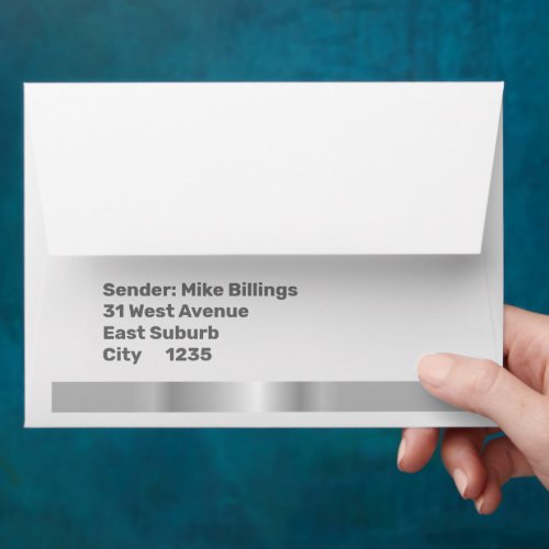 Silver  Black Minimilist Wedding  Envelope