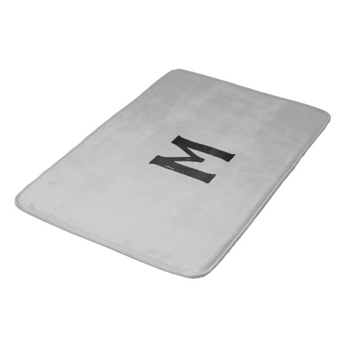 Silver Black Monogram Bath Mat