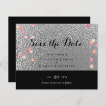 Silver Black Pink Rosegold Confetti Wedding