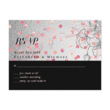 Silver Black Pink Rosegold Confetti Wedding
