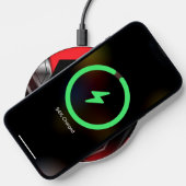 Silver, black, red geometric gaming  monogram wireless charger  (Phone)