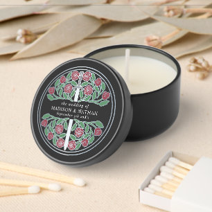 Silver Black Royal Medieval Floral Sword Wedding Mini Candle Favors