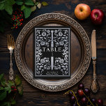 Silver Black Royal Medieval Sword Wedding  Table Number<br><div class="desc">Celebrate your special day with this Royal Medieval Sword Wedding design. The foil in this item is NOT real foil. Items are printed exactly as they appear on your screen when you add to the cart, so personalize and add each table number that you need to your cart individually. Matching...</div>