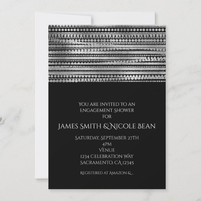 Silver & Black Simple Modern Elegant Invitation (Front)