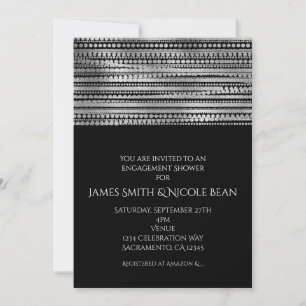 Silver & Black Simple Modern Elegant Invitation