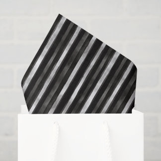 Silver Black Stripes Wedding Tissue Paper