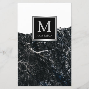 Silver black stylish hair salon