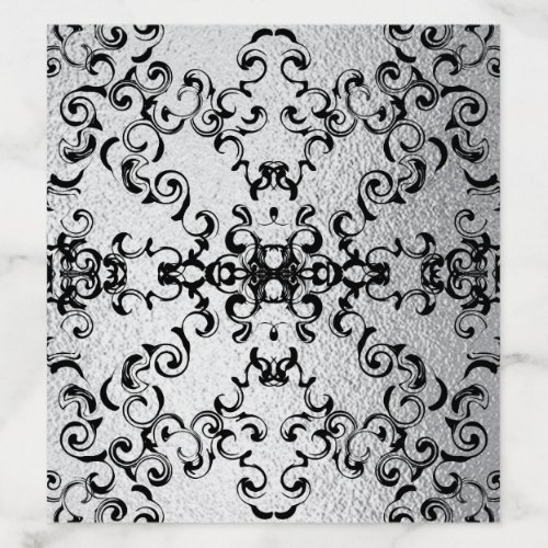 Silver  Black Swirl Gothic Wedding Envelope Liner