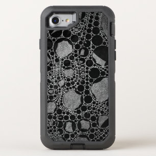Silver Black Textured Abstract OtterBox Defender iPhone SE/8/7 Case