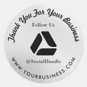 Silver & Black Thank You Business LOGO Sticker