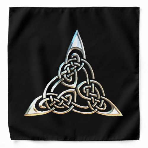 Silver Black Triangle Spirals Celtic Knot Design Bandana