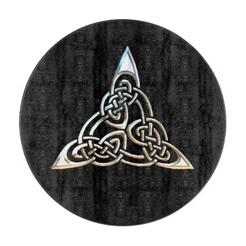 Silver Black Triangle Spirals Celtic Knot Design Cutting Board