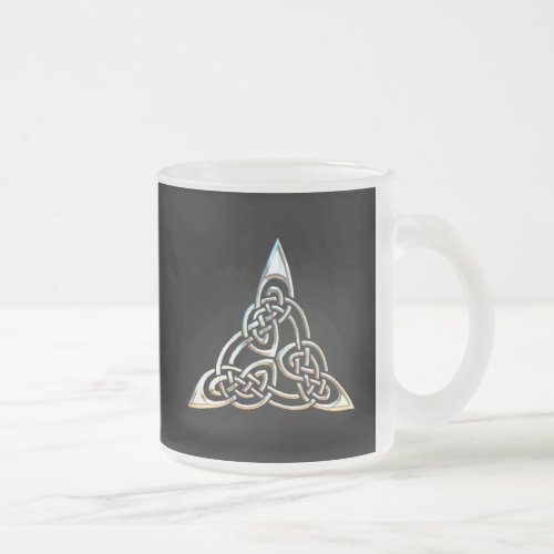 Silver Black Triangle Spirals Celtic Knot Design