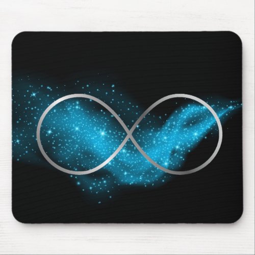 Silver Black  Turquoise Minimal  Mouse Pad