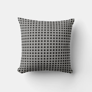 Silver Black Weave Pattern Throw Pillow