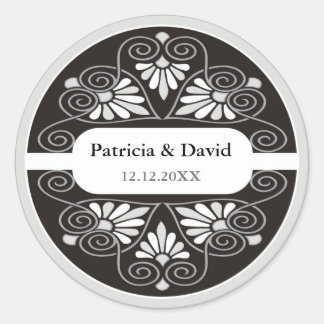 Silver Black Wedding Favors Seals