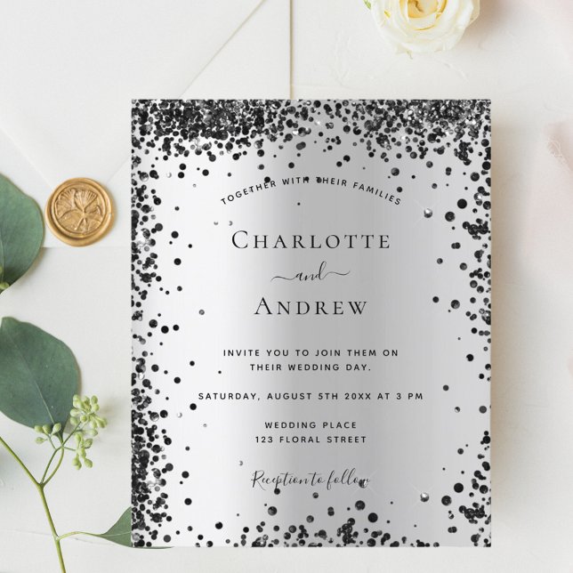 Silver black wedding invitation (Creator Uploaded)