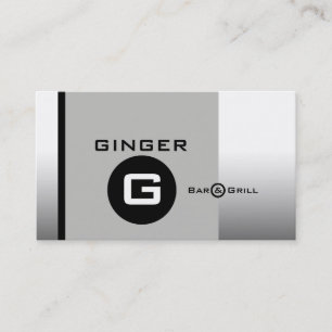 Silver Black White Business Card BW 3 Restaurant
