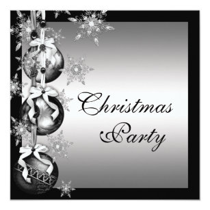 black white snowflakes christmas invitations zazzle white christmas invitations
