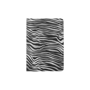 Silver Black Zebra Print Passport Holder