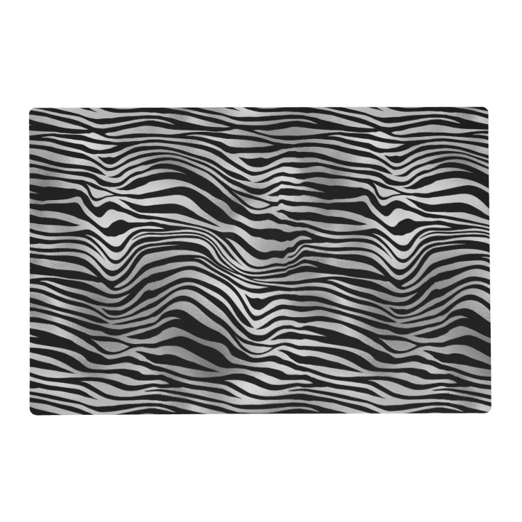 Silver Black Zebra Print Placemat Zazzle