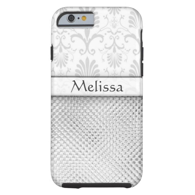 Silver Bling Effect Pattern Personalized Case-Mate iPhone Case (Back)