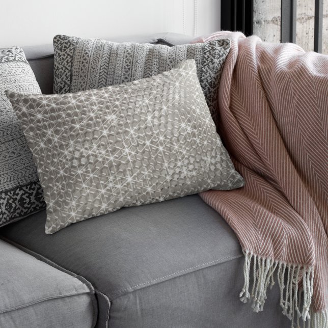 Silver Bling Glam Metal Look Geometric Modern  Lumbar Pillow (Creator Uploaded)