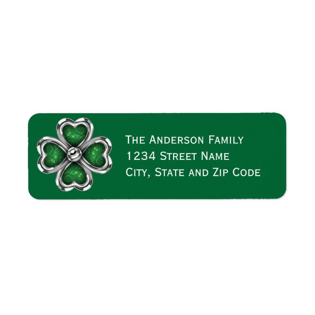 Silver Bling St. Patrick's Day Label (Front)